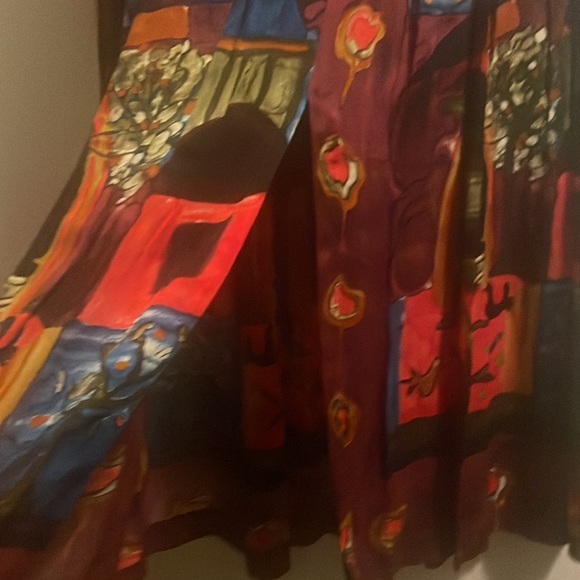 Dorothy Schoelen‎ PLATINUM VTG Abstract Maxi Skirt Size 14 Grandma - Picture 8 of 9